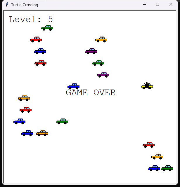 Game over: the turtle was hit by a car