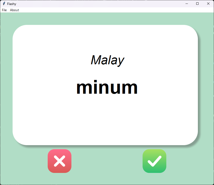 The window with the menu bar