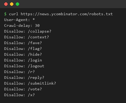 Ethics step 1: robots.txt