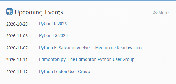 Step 2: the Upcoming Events widget