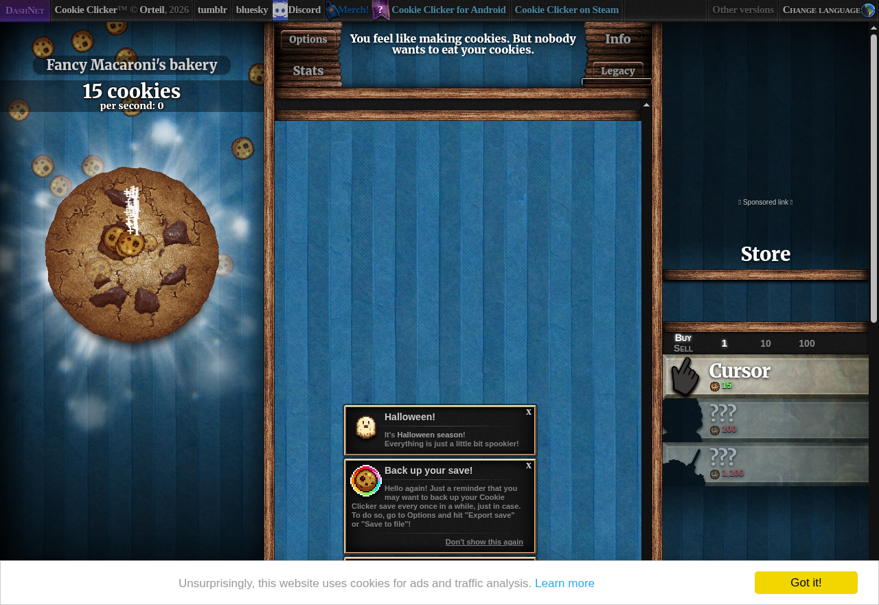 Step 3: the cookie counter