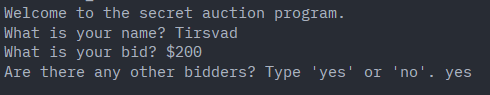 Entering a bid